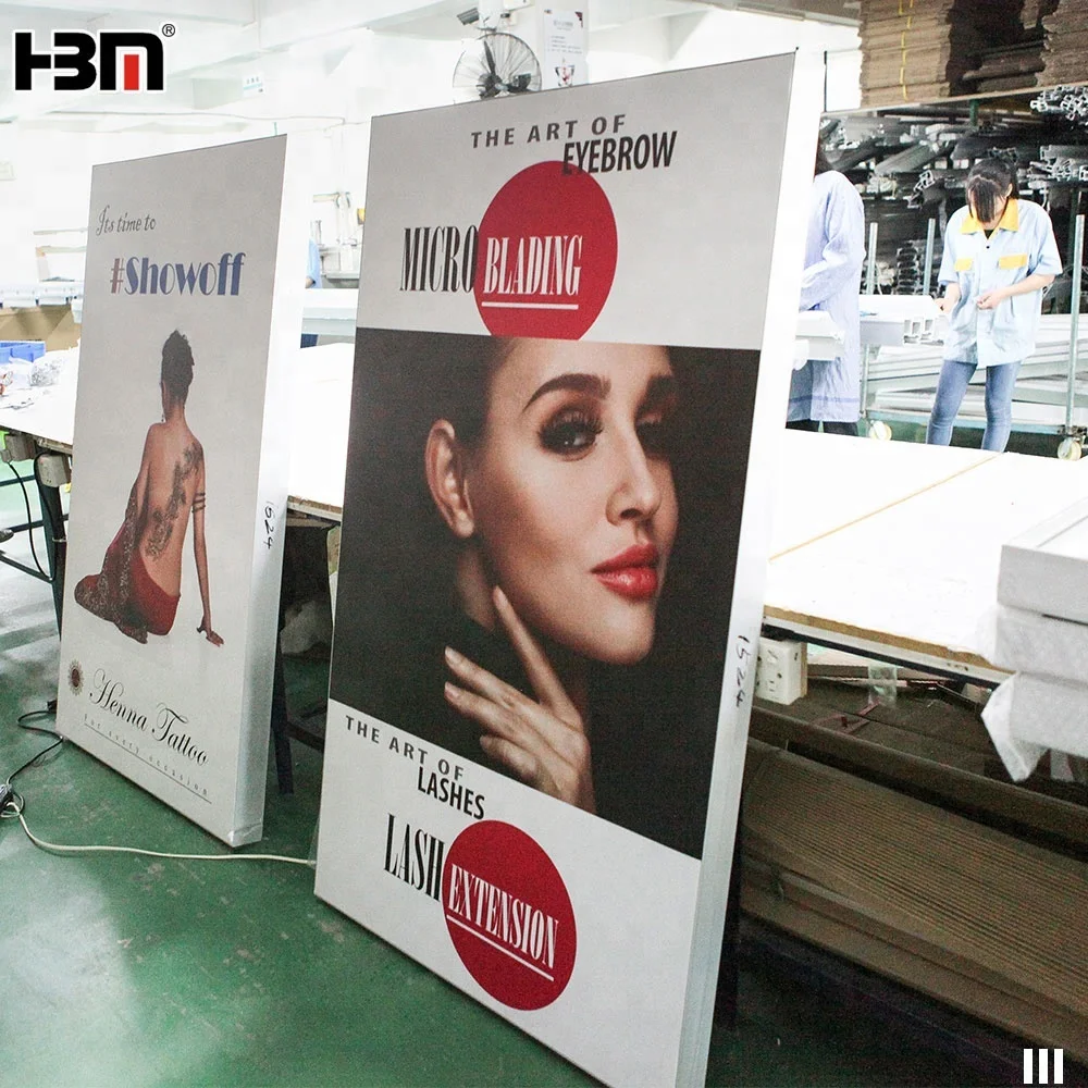 textile lightbox led edge-lit light box for cloth store Single side LED backlit Aluminum frame fabric light box