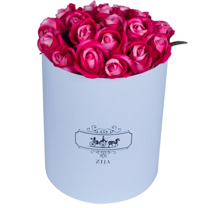 Lid and Base round cardboard carton flower box packaging for flowers wholesale