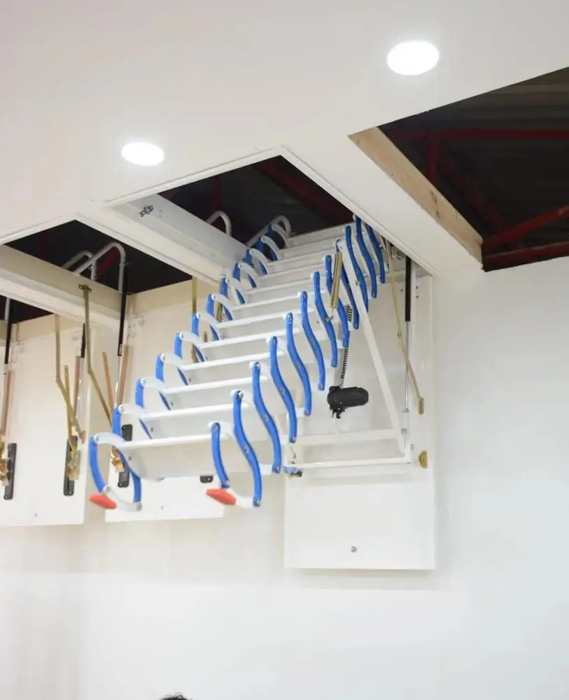 fold up step folding telescopic metal ladder stairs