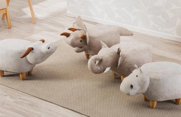 Children Kids Animal Wooden Foot Stool