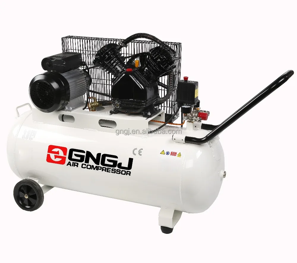 Высокого давления 100L с двойной поршни воздушный компрессор с ременным приводом