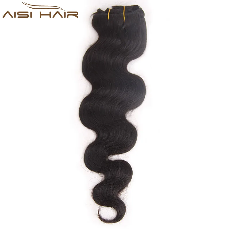 Wholesale Price Natural Black 100%  Human Hair Brazilian Clip In Hair Extensions