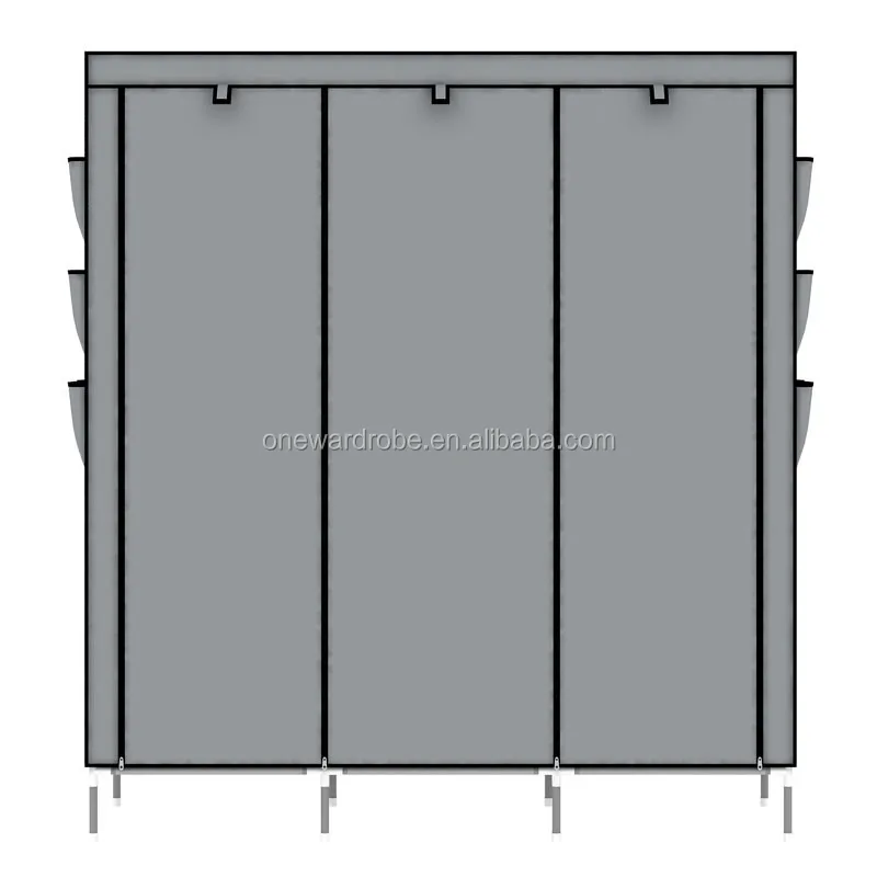 Huge size with side pockets non-woven fabric portable wardrobe