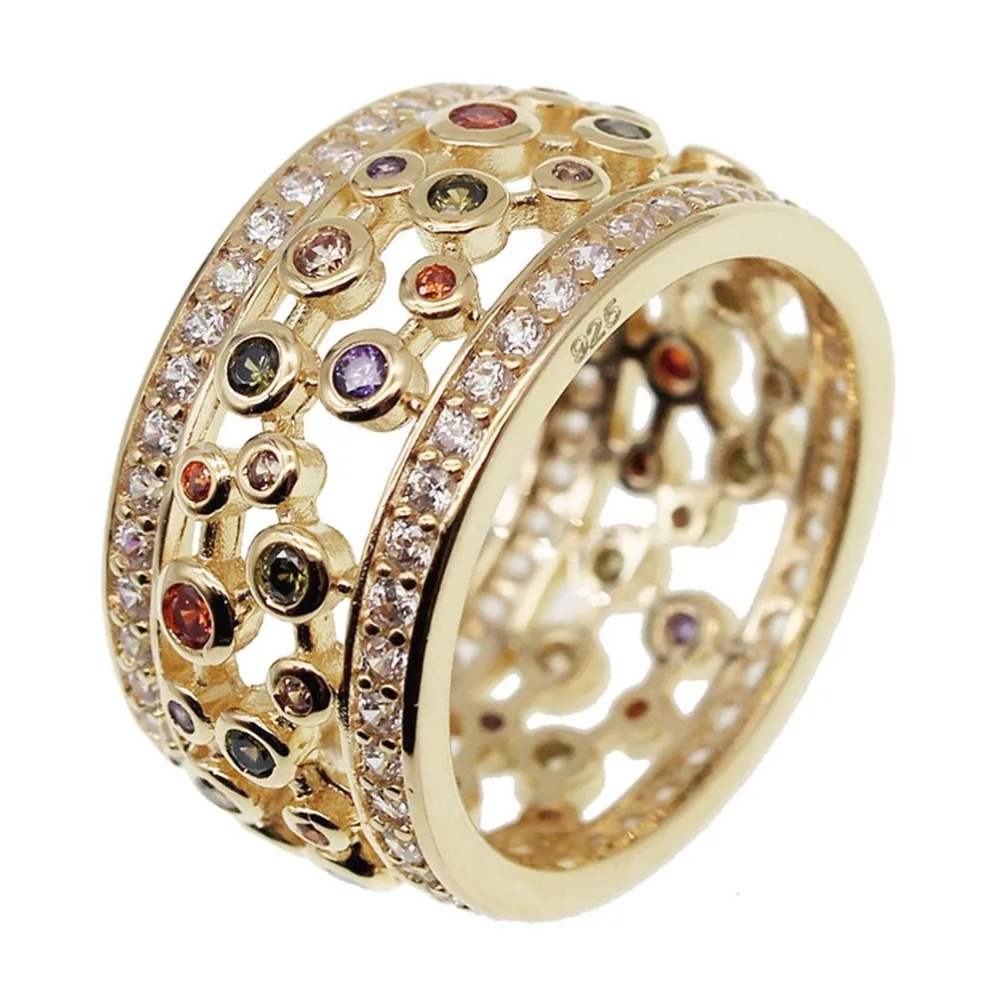 Hermosa Yellow Gold Gemstone Garnet Amethyst Morganite Peridot Ring Wedding cheap price 18k gold ringvv For Her gifts Size 7 8 9