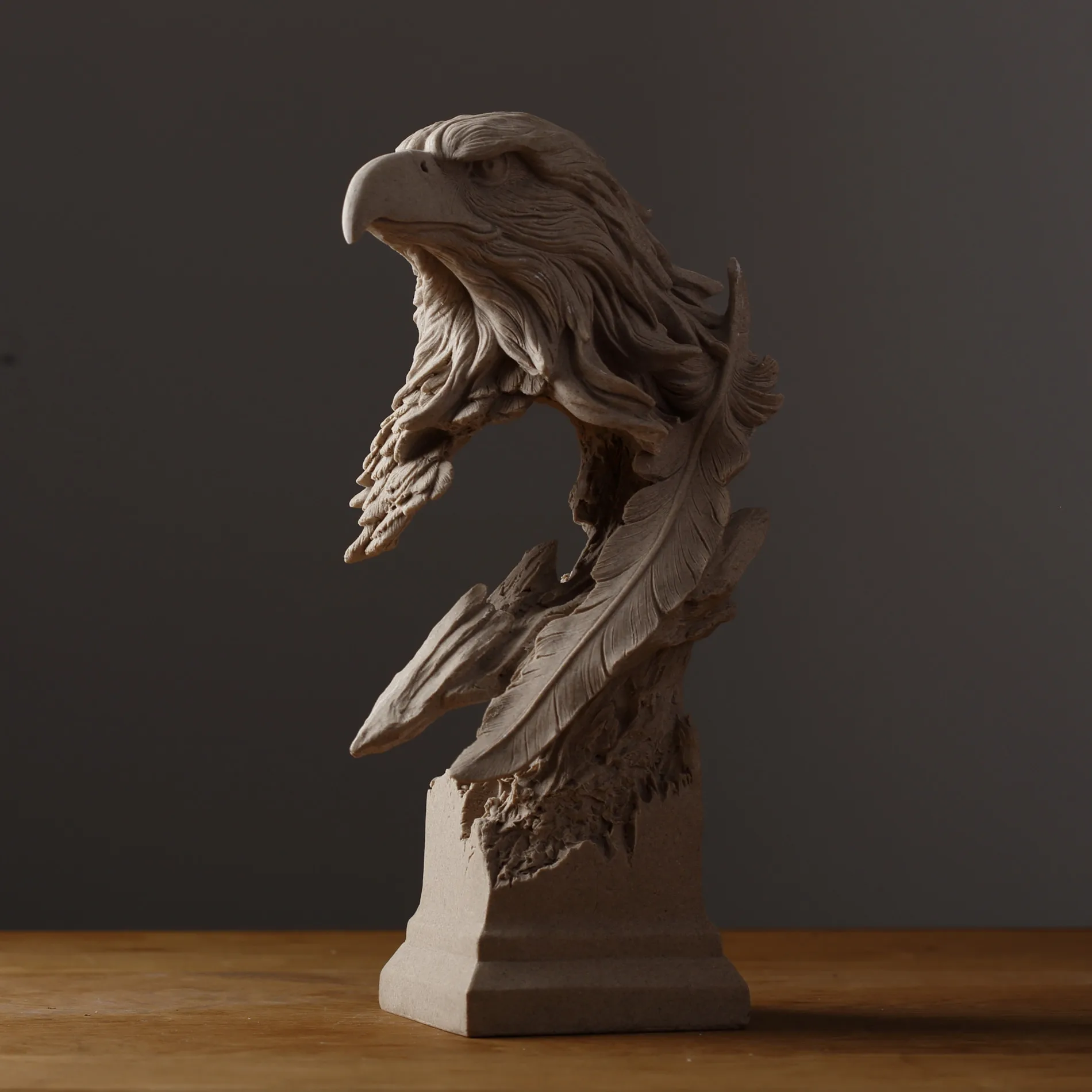 
Sandstone American Creative Home Jewelry Decoration Tiger Head Sculpture Office Decoration 