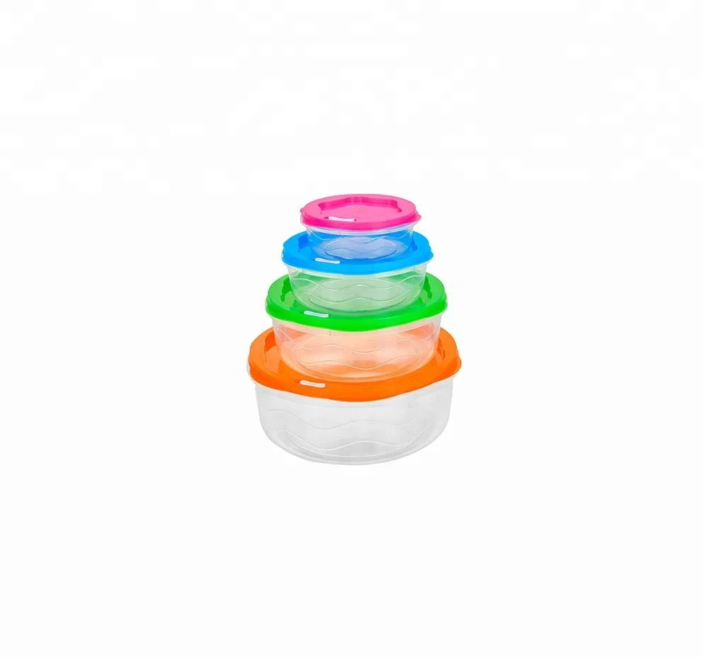 pp wholesale household 4.1L large size plastic collapsible airtight waterproof food storage container with colorful lids