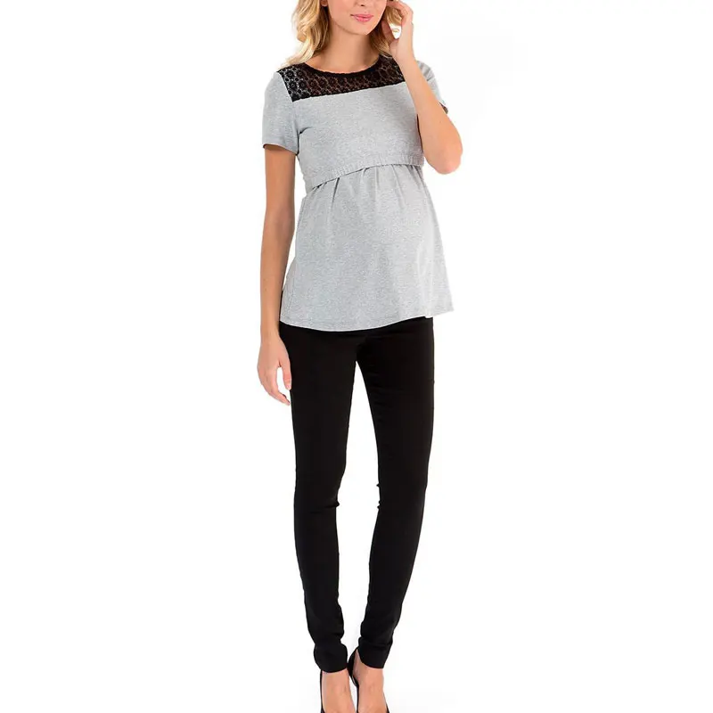 
Amazon Stitching Multi-functional Mother Short-sleeved Breastfeeding Top Clothes 