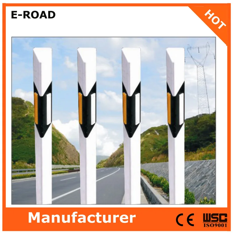 U-образный ПВХ Предупреждающий столб, гибкий дорожный ограничитель дорожного движения для направляющего