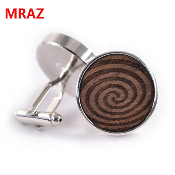 2018 fashion design Wood custom shirt cufflink For Men