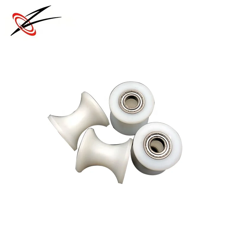 
POM flat roller plastic PA66 nylon polyamide rope guide pulley with bearing 