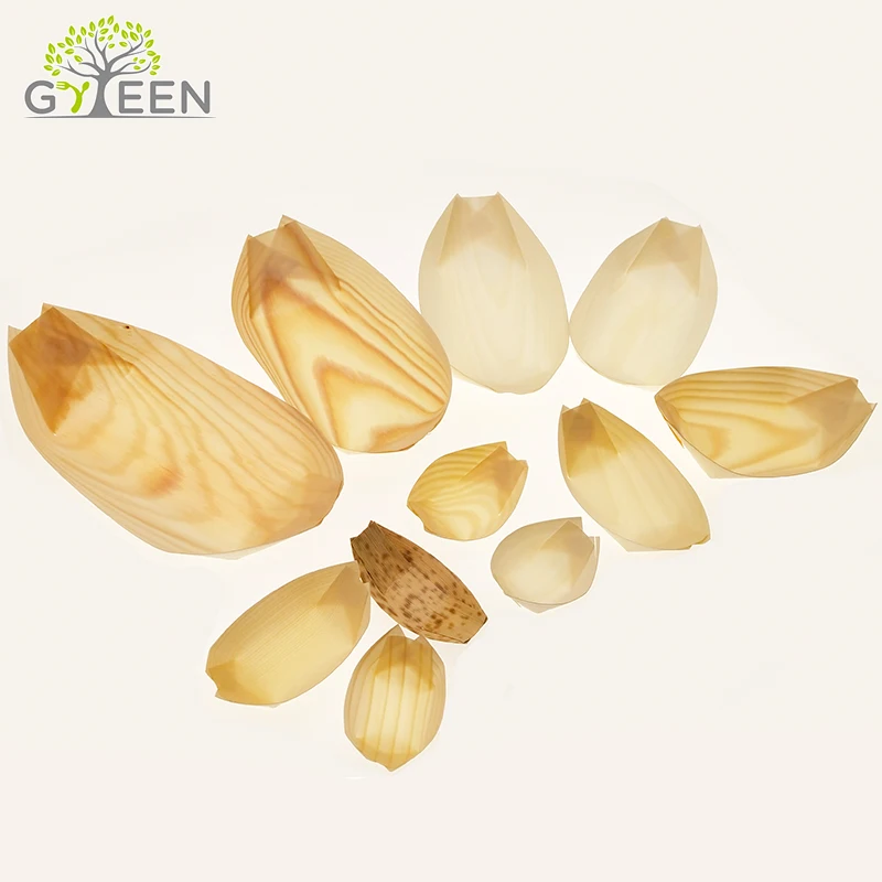 Eco Japanese Serving Plate Biodegradable Tray Disposable Bamboo Sushi Boat Plate Plate Dish Carton and Food Plastic Wood White