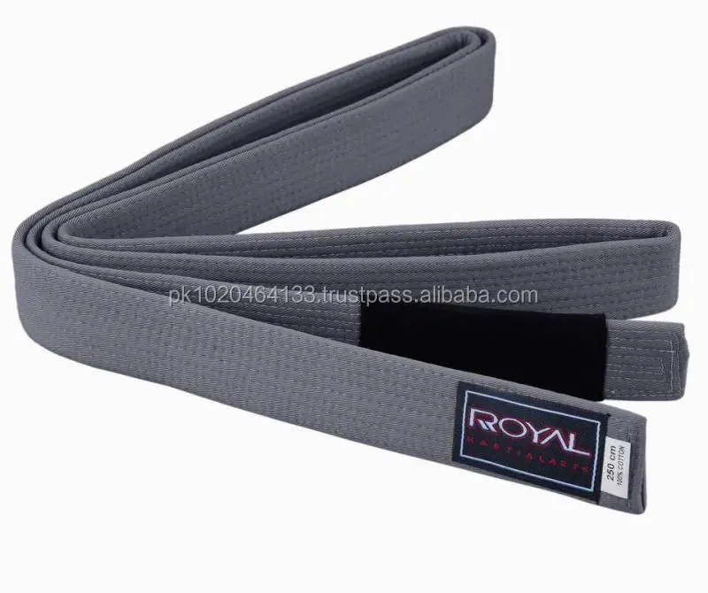Martial Arts Brazilian Bjj gi Belts High Quality Jiu Jitsu Belts 100%Cotton Solid Grey custom made Brazilian Jiu Jitsu