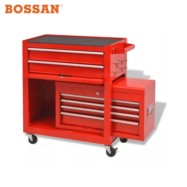 480 pieces Bossan 7-drawers up and down tool cart trolley with a 4-drawers cabinet inside