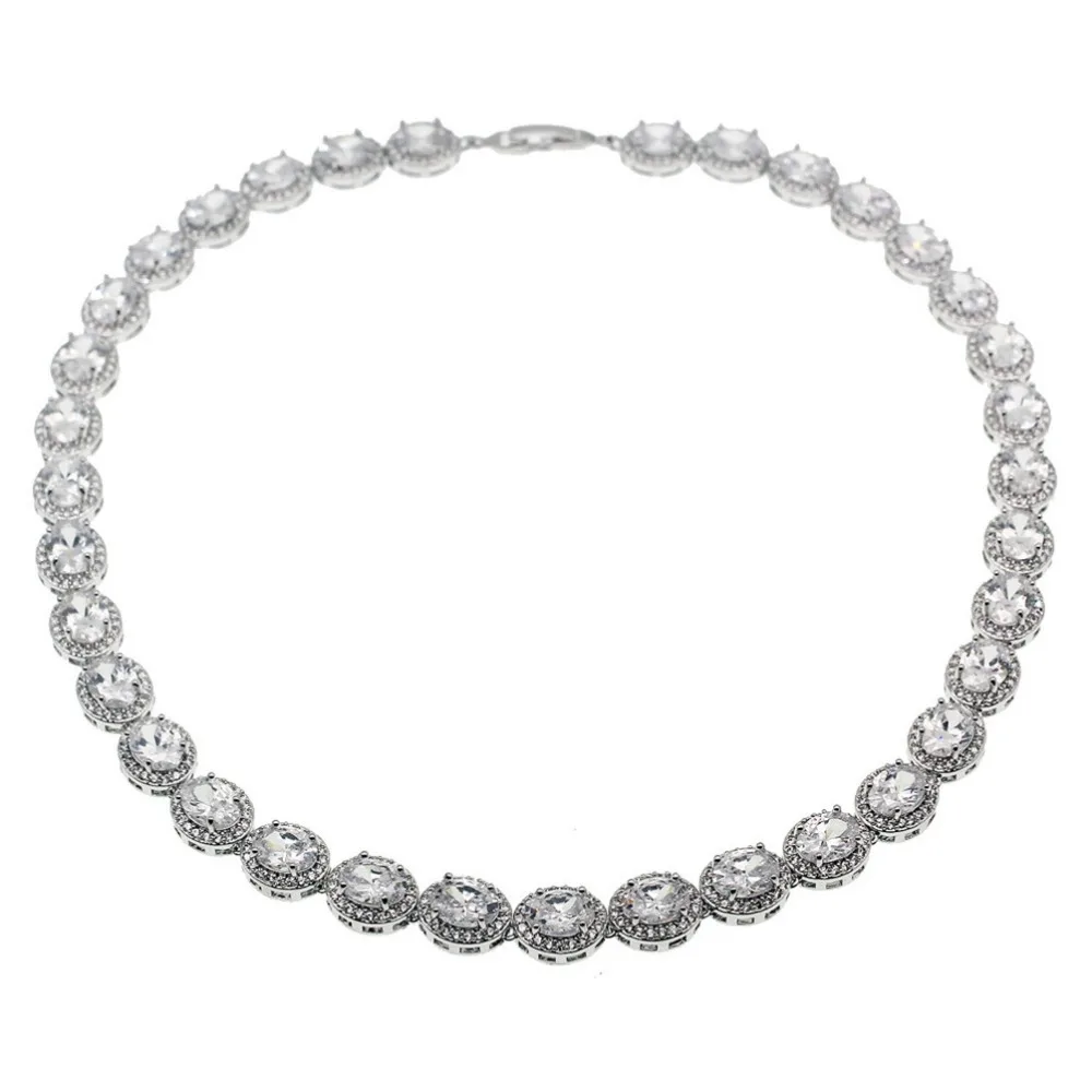 
Hermosa Wholesale 925 Silver Plated Jewelry Necklace Sapphire Ruby Emerald White Topaz Necklace Gifts 