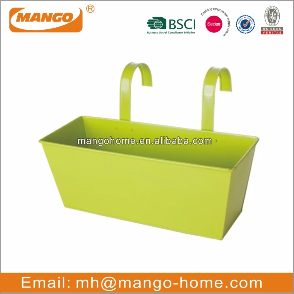 Colorful Metal Balcony Hanging Flower Pot