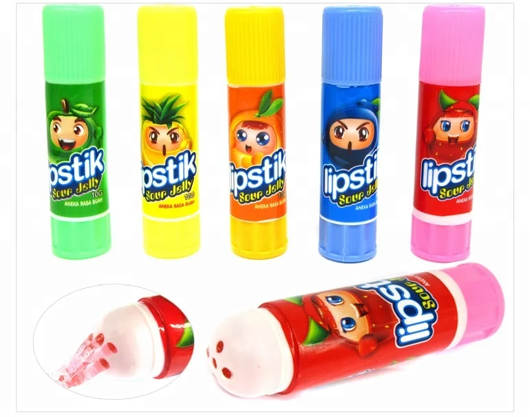 Hot sale crazy jam jelly toy lipstick shape candy for kids