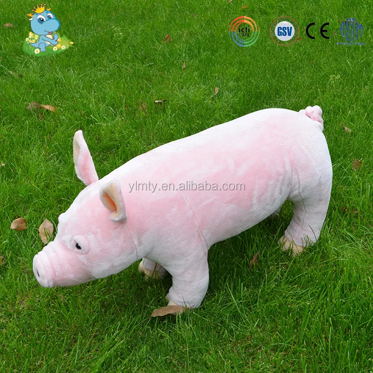 High quality plush cute pig toy seat stool stuffed plush pink big pig chair toy