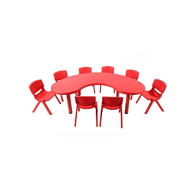 preschool furniture moon shape primary school nursery school plastic kids tables