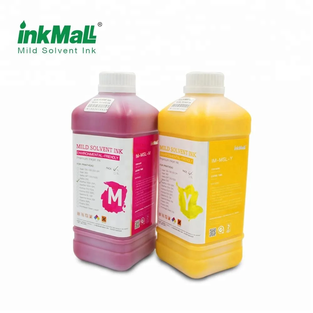 Inkmall Best Price High Quality Cymk Mild Solvent Ink For Konica 512 42pl Printhead