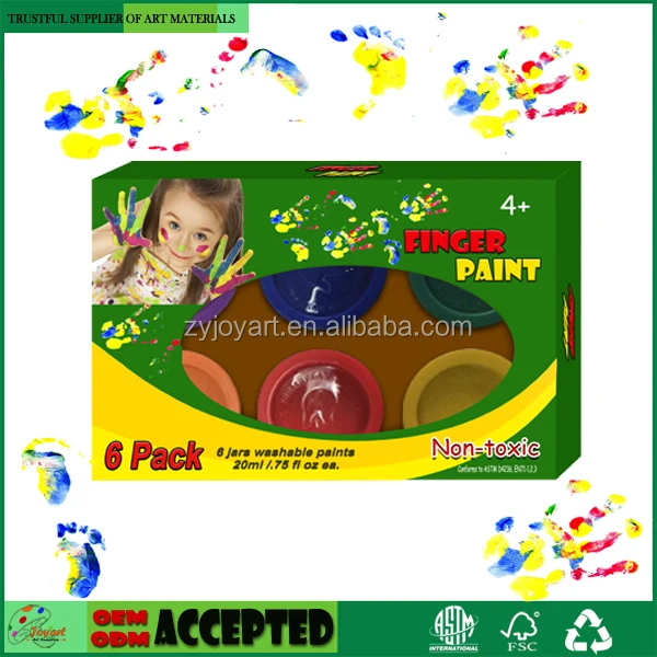 Стирать пальцем краску набор 6 ПК. 75 жидких унций ea. безопасный и нетоксичный