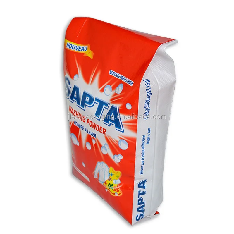 custom durable plastic pp woven bags for washing powder, soap powder, detergent 15kg 25kg packaging