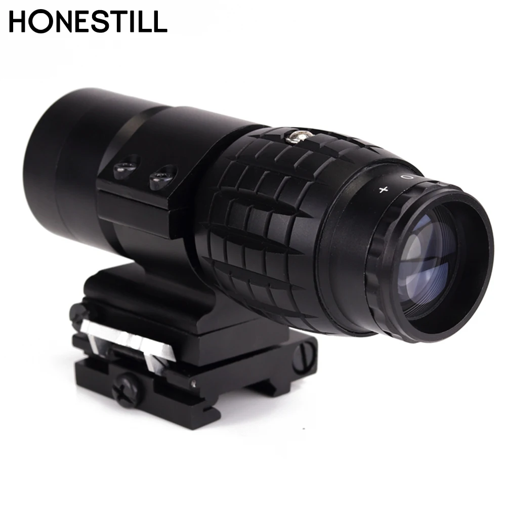 Tactical 3X Magnifier Scope Sight with Flip to Side 20mm Picatinny Weaver Rail Fits Hunting Rifle Watching