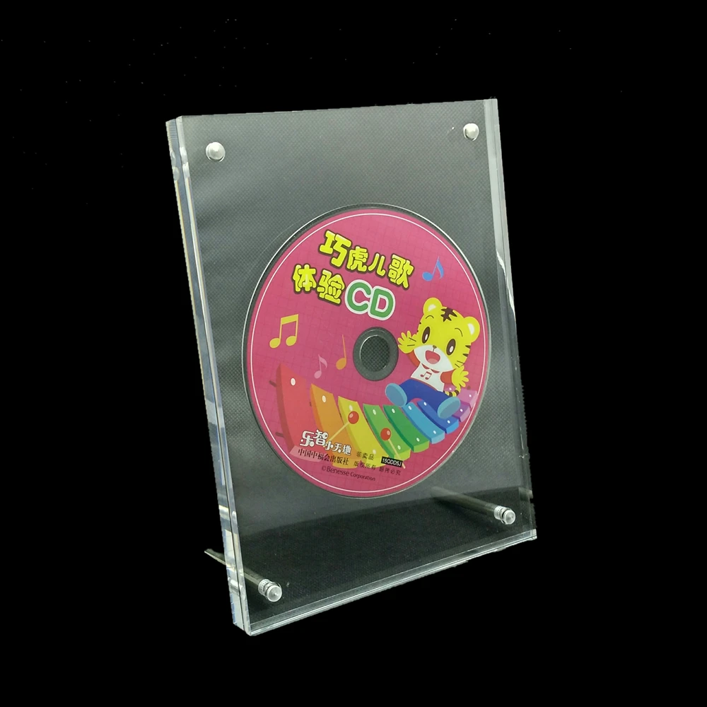 Clear Magnetic Acrylic Photo Frame Customized CD Holder