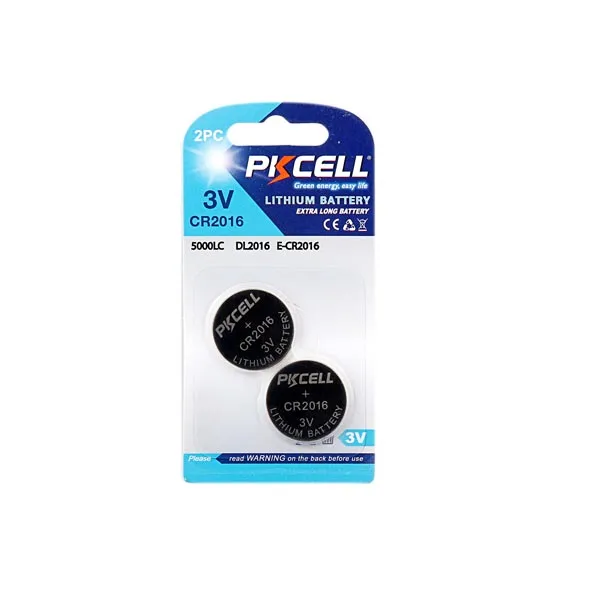 PKCELL button cell cr2016 button battery lithium button cell battery  cr2016 battery for keys, toys,control