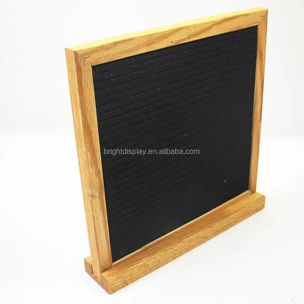 10 x 10 Inch Oak Wood Frame Double Sided Changeable felt Letter Board