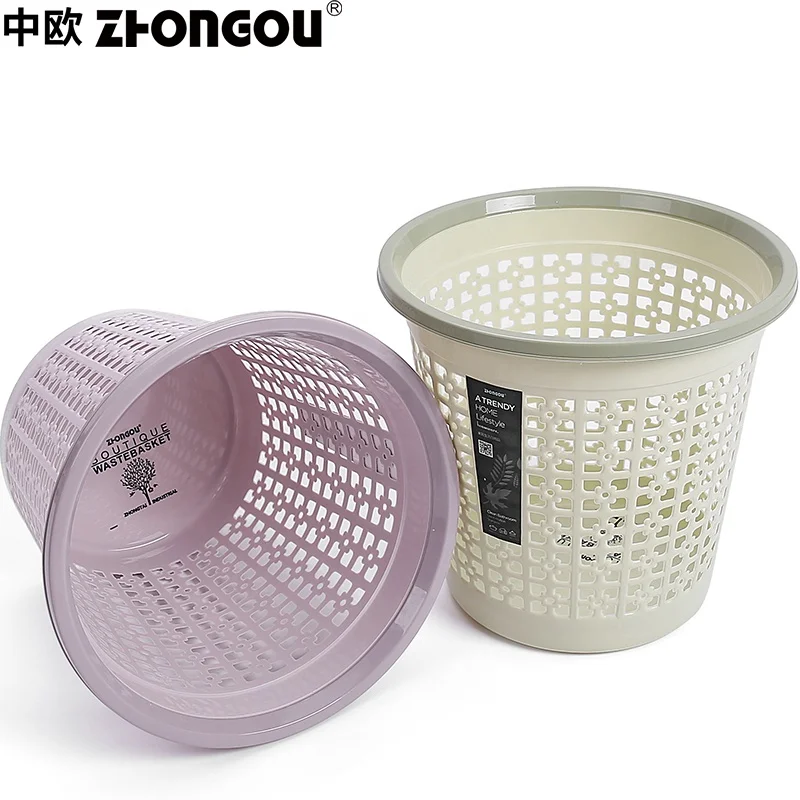 Cheap Colorful Hollow Out Round Plastic Garbage Bin waste bin Trash bin