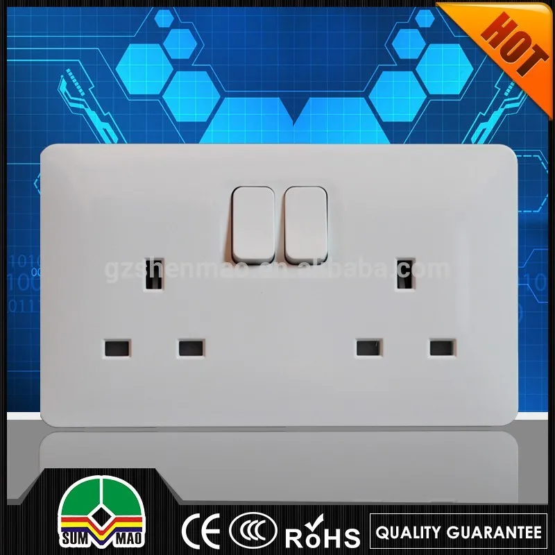 прочный двойной дизайн электрический настенный выключатель розетка 220v