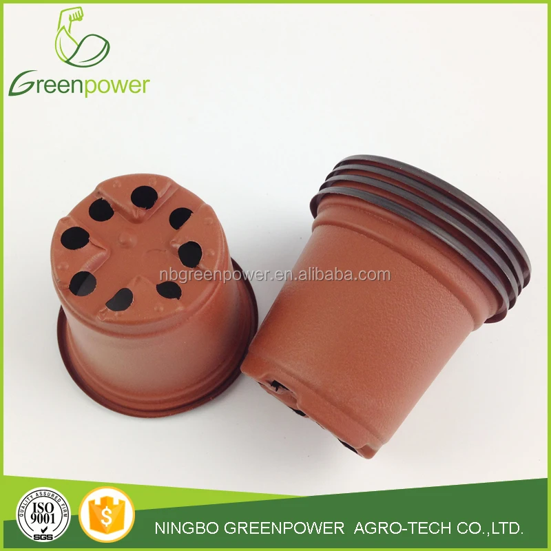 120mm pp green house double color plastic flower pot