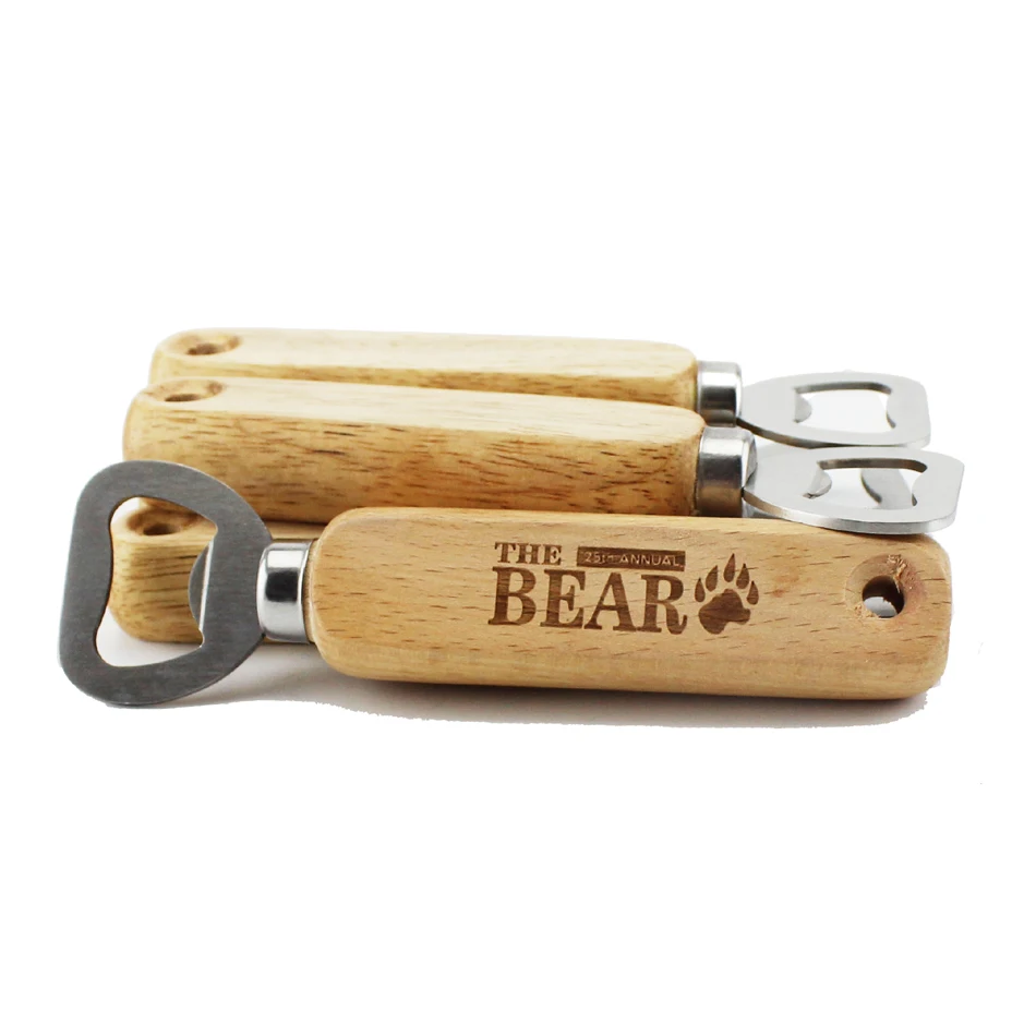 Best selling customized wooden handle beer bottle opener