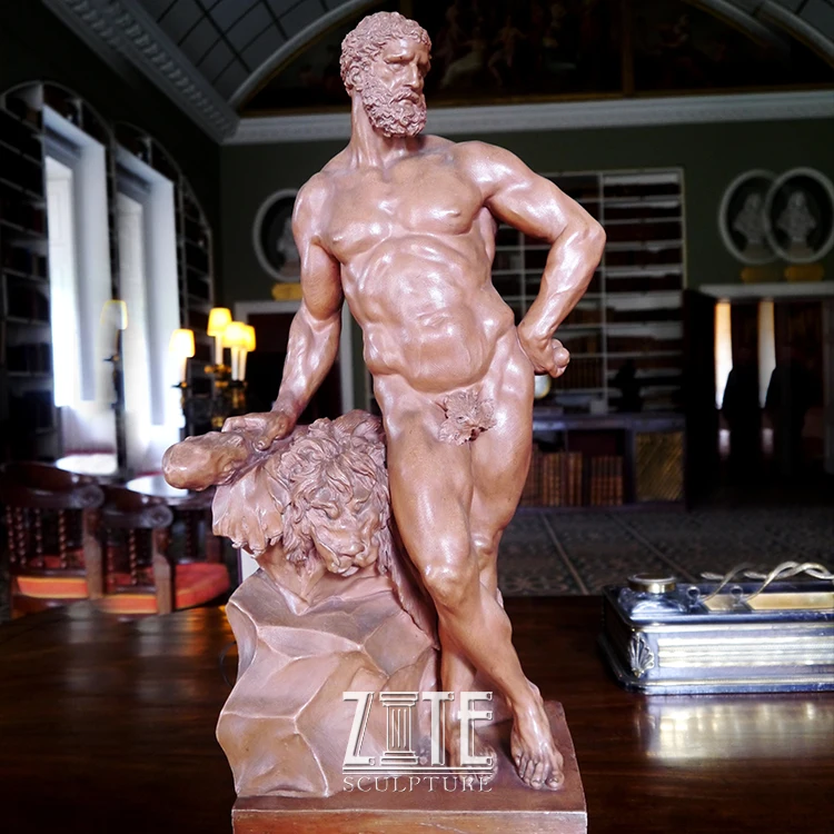 Full Hand Carved marble greek figure Hercules man statue