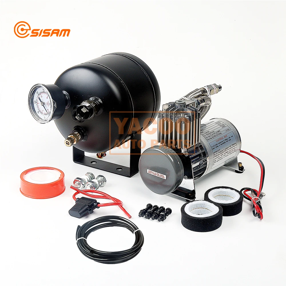 
12 V 140PSI Mini Small Air Tank 0.5 Gallon for Air Suspension Compressor Air Horn with 2L Filter for Truck Boat Train Horns  (60803158279)