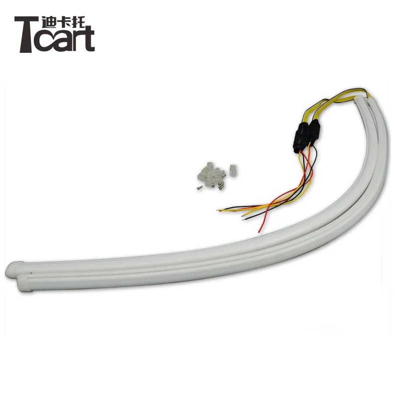  Гибкие неоновые дневные ходовые огни оптом водонепроницаемые 100% 12 В белого цвета для дневных ходовых огней и желтого поворотных