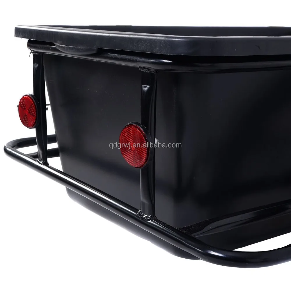 90L plastic tray bike bicycle cargo trailer with pneumatic wheel