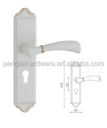 
Wooden room door handle rose lock mortise with circle escutcheon 