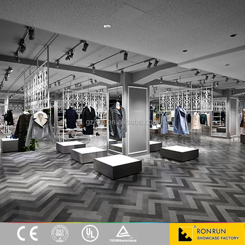 2016 new design clothes shop decoration customized clothes display shelf and dispaly rack