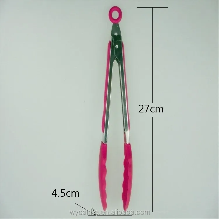 Environmental Protection Stainless Steel Silicone Bbq Food Clips Tong