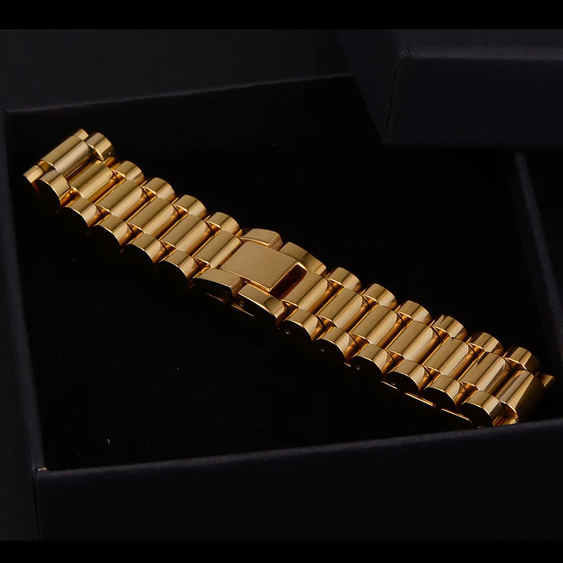 
14K Gold Plated Stainless Steel Watchband Bracelet For Men 