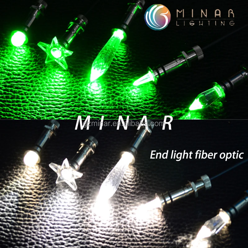 PMMA solid end glow emitting multi core fiber optic cable for swimming pool