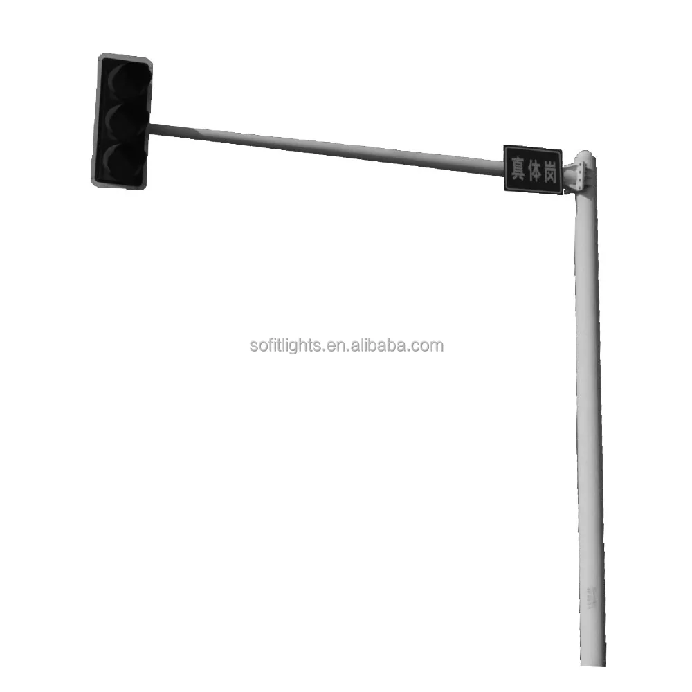 Conical hot dip galvanized tube steel traffic signal light pole