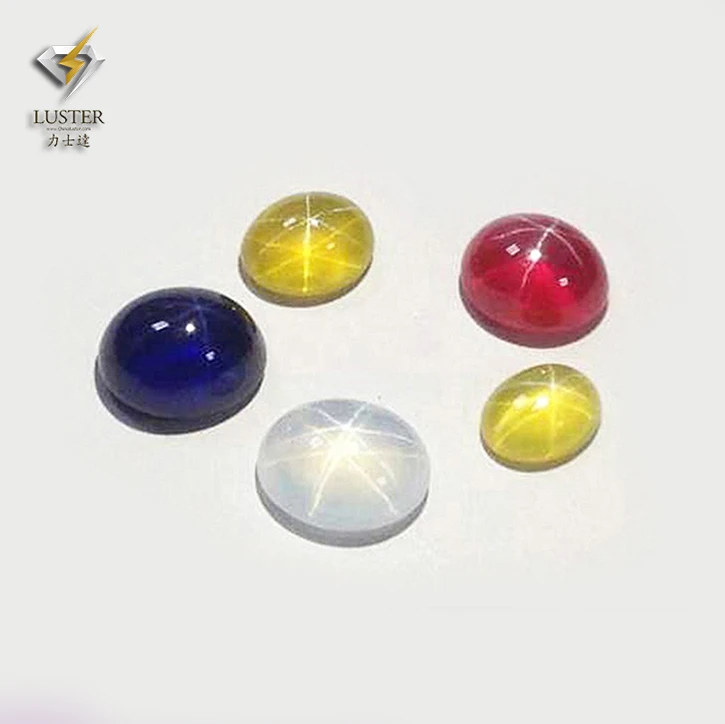 Синтетические Звездный Рубин и Сапфир Кабошон Плоским Дном Красочные DIY Шарм Шарики Ювелирных Изделий Wuzhou Оптовая