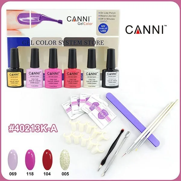 New CANNI Gel Polish Soak Off UV LED Gel Base Top Coat Tips Set Varnishes Lacquer