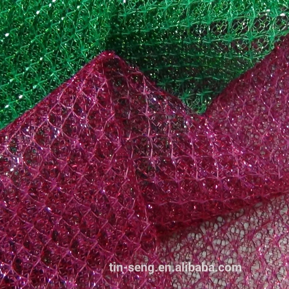 Сетчатая ткань с люрексом и блестящим металлическим блеском