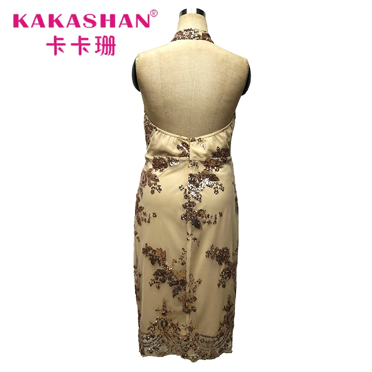 
Sexy Germany Elegant Sequin See-Through Midi Prom Dress 