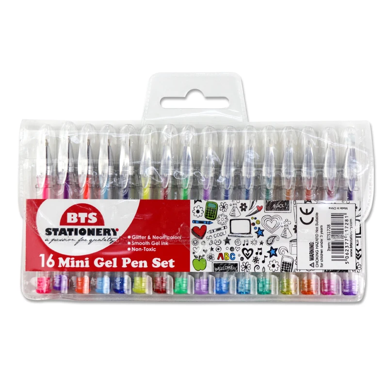 Набор гелевых ручек CMB Mini Glitter Kawaii из 16 шт.