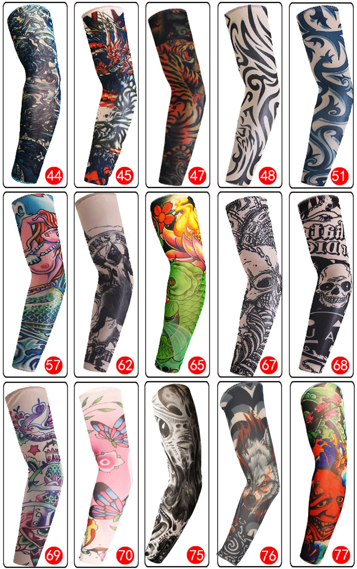 temporary hand nylon tattoo sleeves for women