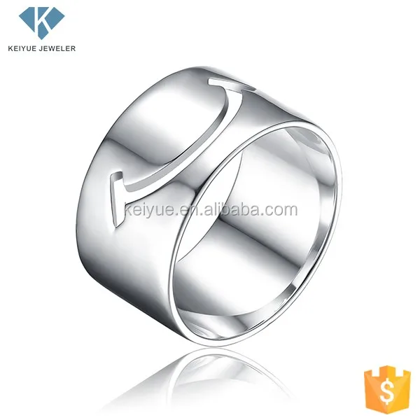 Keiyue High polish hollow boys hand bands nepal 925 silver rings fashion jewelry fine jewelry rings mens rings